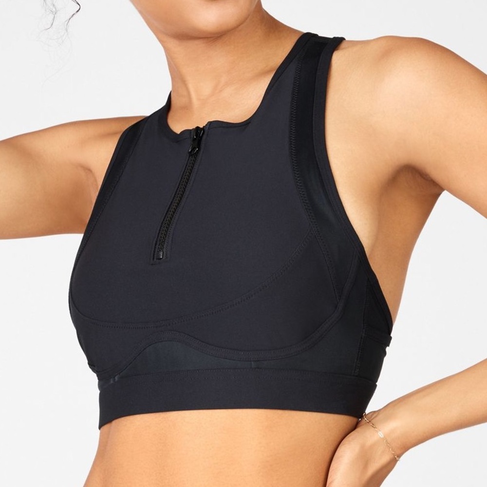 Blare Zip Front High Impact Sports Bra